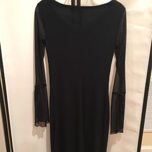 Black Dress with Sheer Sleeves